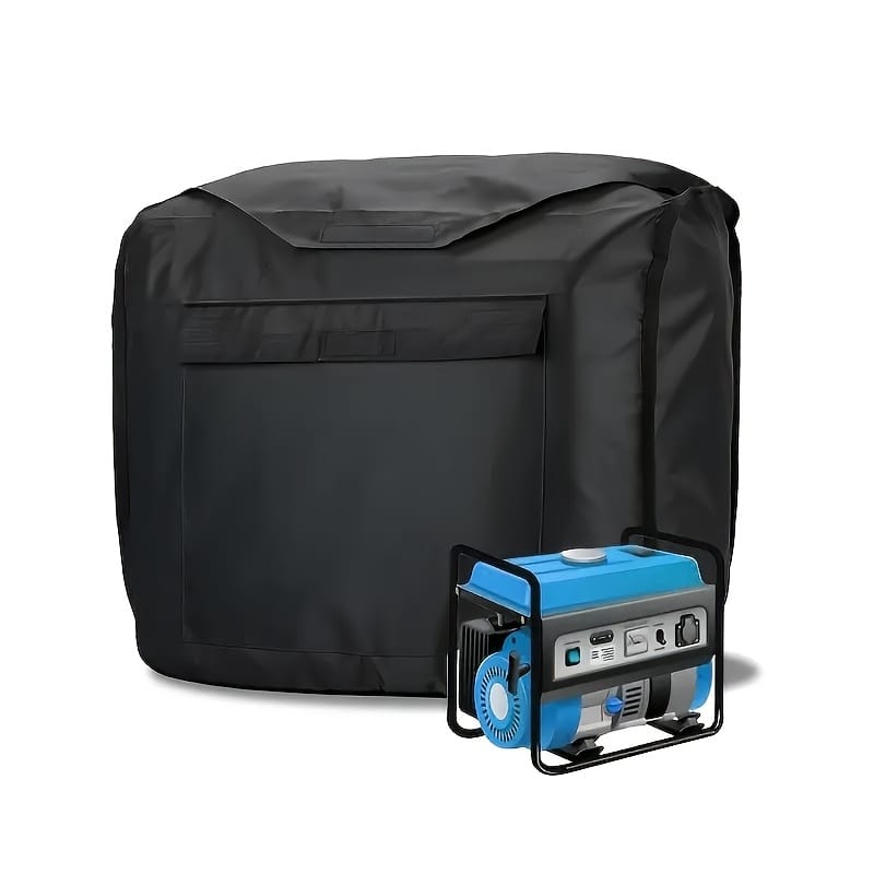Portable Generator Cover - Durable Fabric with Drawstring Closure, Black Protective Case for Outdoor Power Tools, All-Weather Storage Solution, Secure Generator Storage | Functional Design | Cover