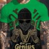 Digital Print Hip-Hop Style Genius Letter Pattern, Print T-Shirt, Short Sleeve Top to Express Personality
