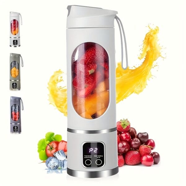 Portable USB-Rechargeable Blender & Juicer - 10.14oz to 16.91oz Capacity, Easy-Clean Food-Grade ABS, 18650 Lithium Battery, Perfect for Fruit, Vegetable, and Smoothie Drinks, Smoothie Maker, Sleek Appliance, Durable Construction