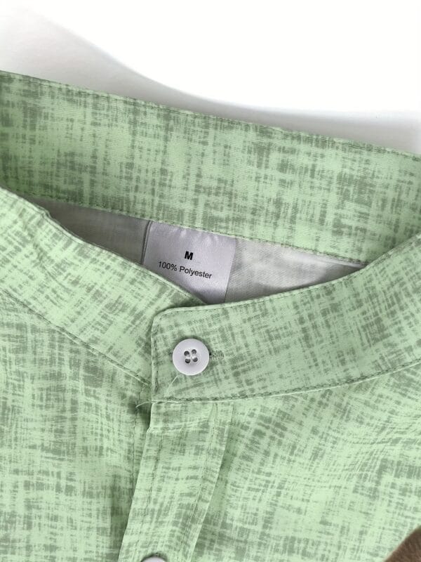 Men's Vintage Elephant Family Shirt - Mint Green & Beige Tropical Button-Up, Lightweight Non-Stretch Fabric for Jungle Wedding, Safari Vacation - Machine Washable Stand Collar Casual Shirt, Elephant Gifts, Summer Outfit, Nonstretch Material