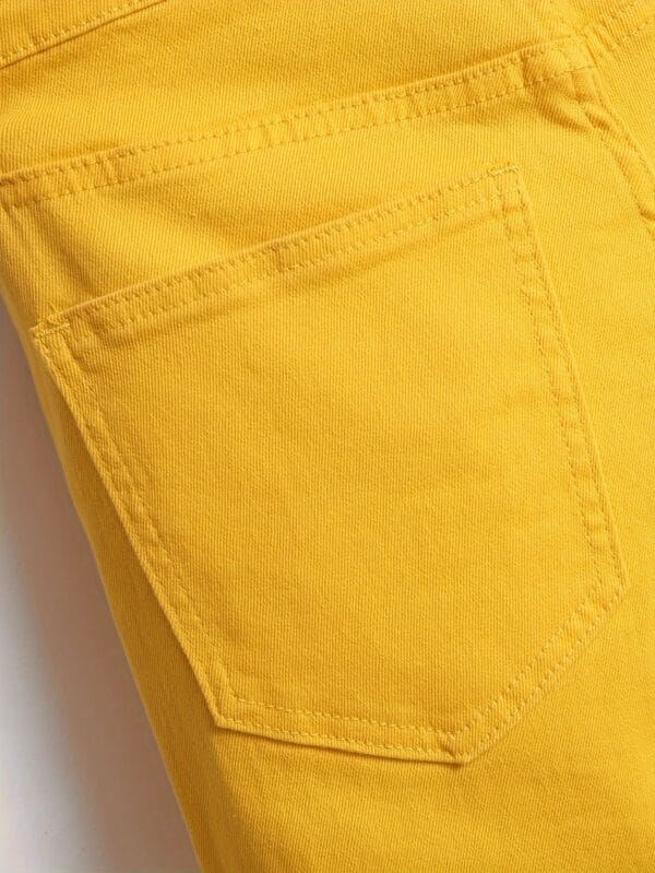 product-fancy-1eda8a1d-3879-438c-8805-848f4d0a6185 Spring-Summer New Fashion Trend Men's Straight-Leg Stretch Denim Shorts, Yellow Casual Pants