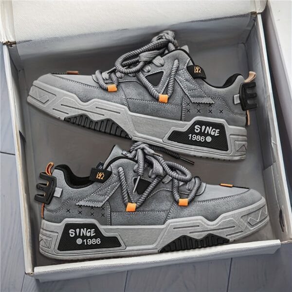Men's Fashion Skate Sneakers - Comfortable, Non-Slip & Breathable Lace-Up Shoes with Rubber Sole for All Seasons