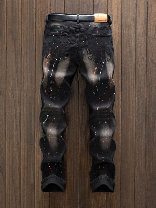 All Seasons Fashionable Street Fashionable Jeans, Men's Blend Casual Street Style Stretch Jeans Pants