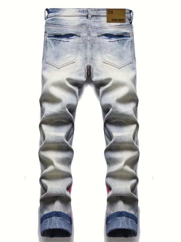 product-fancy-22ea1cea-01a7-4ed0-ae4d-05f38bbadfa8 Men'S Streetwear Graphic Print Jeans - Stretch Denim with Colorful Graffiti Design, Ripped Knee & Crotch, Straight Leg Fit, All-Season Casual Pants, Streetwear Fashion | Graffiti Print Jeans | Stretch Denim Fabric