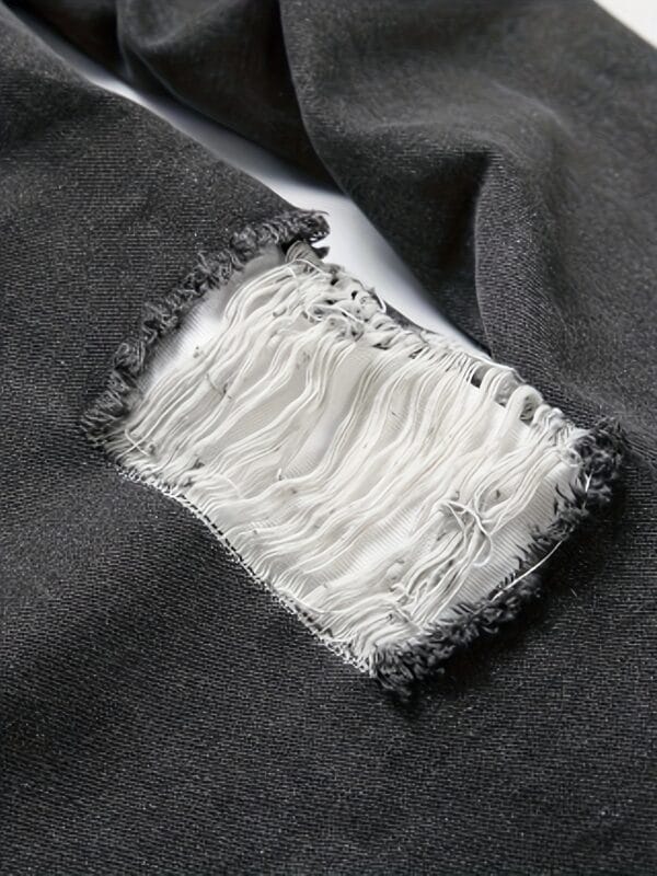 Men'S Casual Denim Shirt - Solid Color, Distressed Ripped Look, Button-Up Front Placket, Loose Fit Long Sleeve with Drop Shoulder Design, Perfect for Weekend Casual, Casual Wear Shirt | Casual Style | Denim Construction