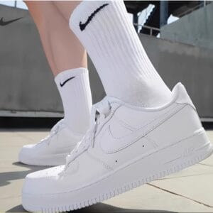 Men'S Nike Air Force 1 Low-Top Casual Sneakers - White Synthetic & Rubber Sole, Lace-Up Round Toe Design, Comfortable Fabric Lining for All-Season Wear, Everyday Shoes | Classic Lowtops | Durable Rubber Sole