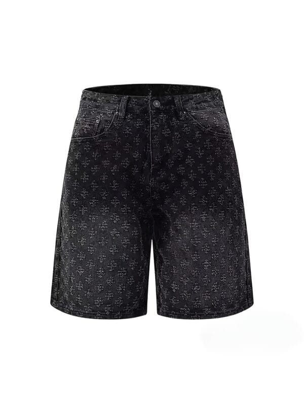 Men's Non-Stretch Jeans Shorts - Classic Five-Pocket Casual Pants, Loose Fit for Everyday & Formal Outfits - Spring/Fall Season Denim Shorts, Spring Fall Attire, Washed Texture Denim