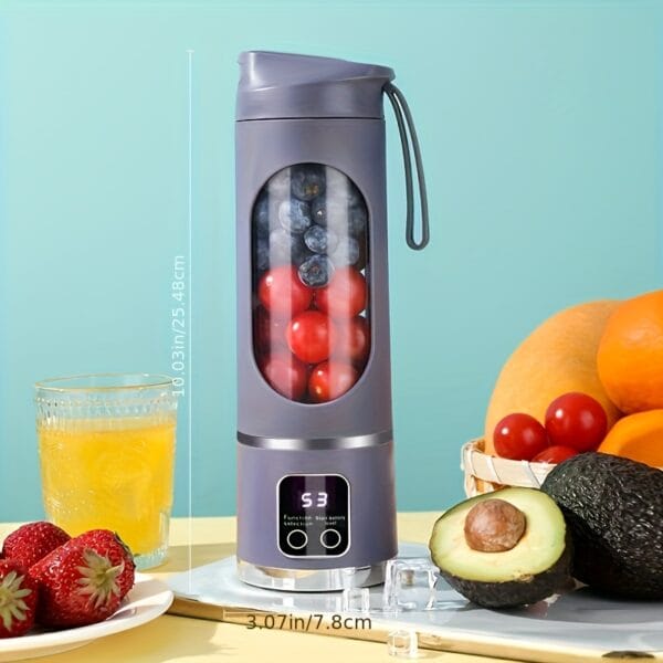 Portable USB-Rechargeable Blender & Juicer - 10.14oz to 16.91oz Capacity, Easy-Clean Food-Grade ABS, 18650 Lithium Battery, Perfect for Fruit, Vegetable, and Smoothie Drinks, Smoothie Maker, Sleek Appliance, Durable Construction