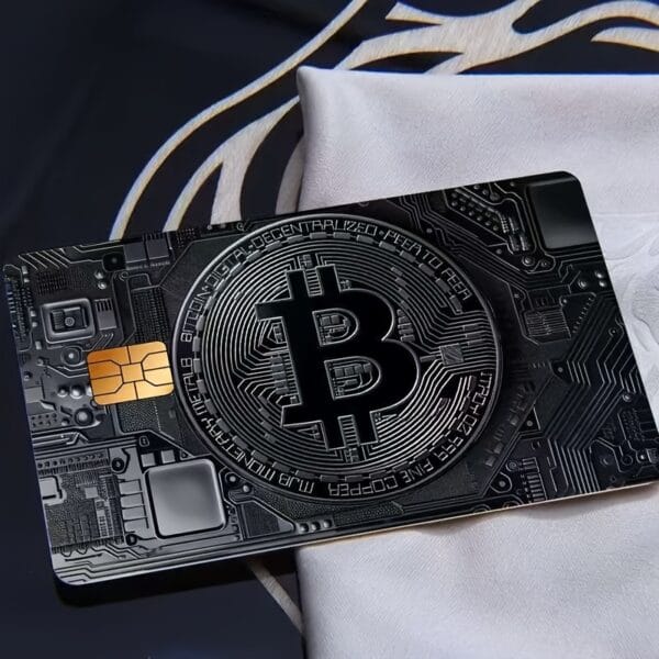 1pc Dark Night Black Bitcoin Credit Card Sticker, Single-Sided Bank Card Skin Protection Decorative Sticker, Suitable for EBT, Transportation, Keys, Credit Cards, Debit Cards, Protect Bank Cards, Etc. - Universal for Four Seasons
