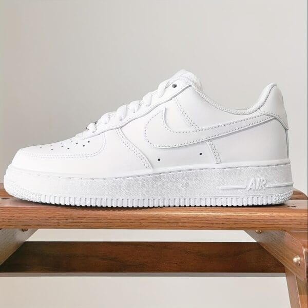 Men'S Nike Air Force 1 Low-Top Casual Sneakers - White Synthetic & Rubber Sole, Lace-Up Round Toe Design, Comfortable Fabric Lining for All-Season Wear, Everyday Shoes | Classic Lowtops | Durable Rubber Sole