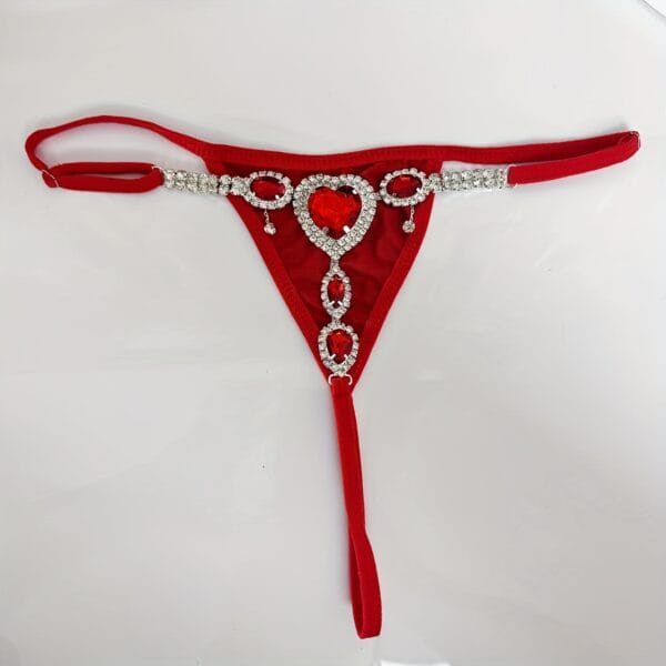 product-fancy-31511faa-71bb-4997-82fb-9eb8dec6cb9a 2025 New Red Heart Rhinestone Fringe Stretchy Panties Adjustable Bikini Body Chain for Women