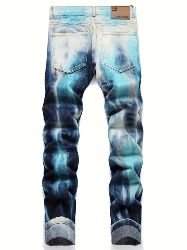 product-fancy-31cea85b-a646-4223-a606-3ac2007cb157 New Punk Fashion Men'S Ripped Painted Straight-Leg Jeans for Nightlife Style