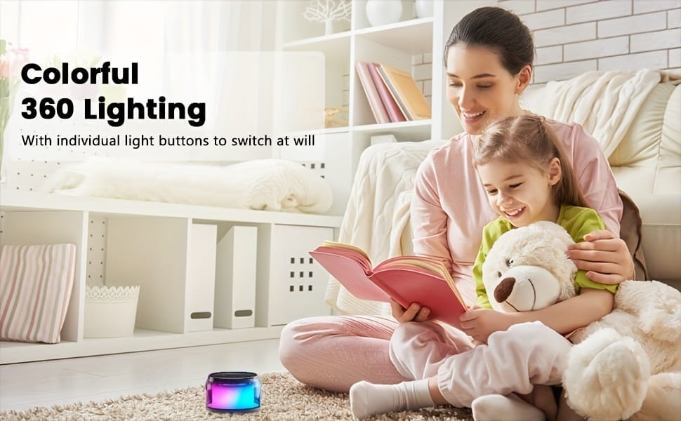 SHOWSONG Portable Wireless Speaker - 5W High-Power TWS Outdoor Stereo with RGB Lighting, Dual Pairing, Long-Lasting Rechargeable Polymer Battery, 6 Hours Playtime, USB-C Charging, Bass Boost, for Smartphones/Tablets/TVs, Perfect for Home, Car, and Camping, Car Audio System | Portable Speaker | Wireless Speaker