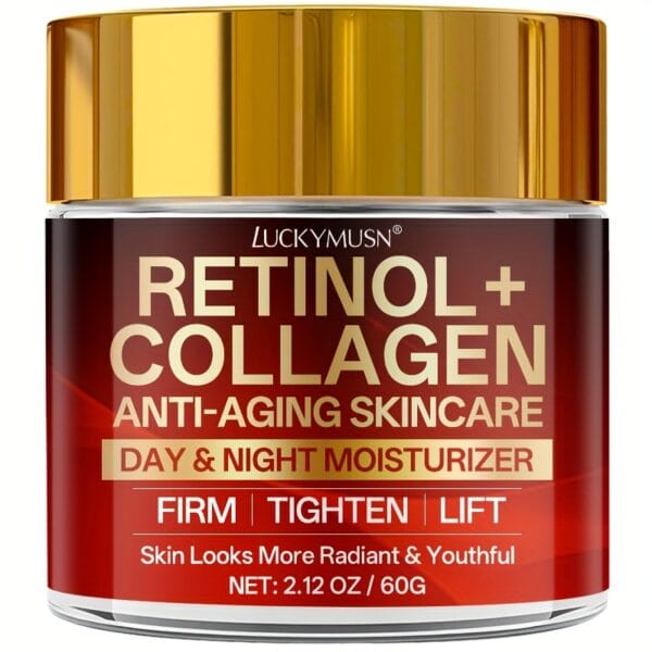 product-fancy-36dd2a9c-6935-4324-a6e1-6443b3b52679 Retinol Collagen Cream That Hydrates, Tightens, And Lifts Drooping Skin, Enhances Elasticity, Balances Skin Tone, Includes Hyaluronic Acid, Vitamin C, And Peptides, Giving The Skin a Youthful And Radiant Appearance, Appropriate for All Skin Types.