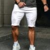 Men'S White Ripped Jeans - Trendy 2025 Design, Stretch Denim, Slim Fit, Mid-Rise, Casual Street Style, Perfect for Casual Attire, Jeans for Me