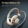 15-Hour Battery Life, Wireless Over-Ear Headphones with Lithium Battery - Low-Power Operation, Ideal for Gaming & Music, Outdoor Use, Push Button Control, Volume Control, No Charging Case, Gaming Headphones|Graffiti Design Headphones|Pushbutton Control Headphones