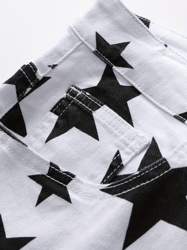 product-fancy-39b78d60-b54f-4003-8f45-3d174746cc7a Men's Chic Stars Graphic Print Slim Fit Jorts, Street Style Summer Bottoms For Men