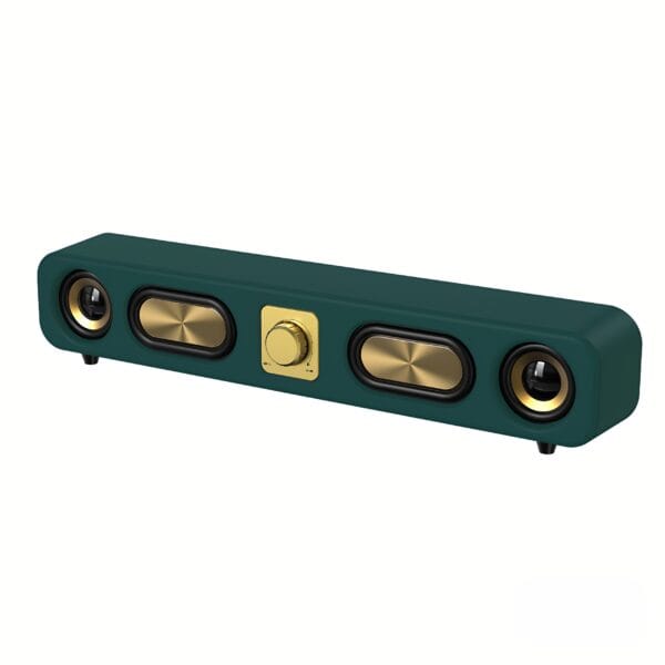 Portable Wireless Speaker with Enhanced Bass - Wireless, Dual Speakers, Rechargeable Battery, Ideal for Parties & Gifts, Wood Grain Design