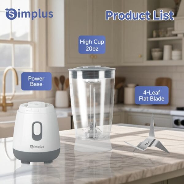 Multifunctional Food Processor with High Power 250W Mixer, Personal Small Juice Blender, Multi-purpose with 3 Cup Accessories, Stainless Steel Blade, Multifunctional for Minced Meat and Vegetable Juices, Grinding Beans, Convenient and Practical for Home Kitchen Use, Processing Various Ingredients, Includes South African Conversion Plug