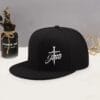 Unisex Hip-Hop Baseball Cap with "Team Jesus Cross" Print - Lightweight, Adjustable, Flat Brim, Black with White Design, Perfect for Streetwear & Outdoor Sports, Outdoor Sports Cap | Streetwear Cap | Lightweight Cap
