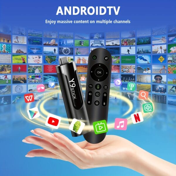 M98-Y9 Compact Portable HD TV Stick - USB-Powered Wireless Smartphone Compatible with Android 13.0, 4K Resolution, Compact Design for Streaming & Entertainment