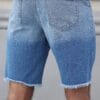 product-fancy-413ffac0-98f3-46c3-87b6-ab12f628bc79 Men'S Streetwear Summer Denim Shorts - Vibrant Star & Frayed Hem Print, Elastic Waistband with Pockets, Light Blue Washed Jean Style Casual Shorts for Casual Attire, Casual Attire Shorts | Vibrant Print Shorts | Nonstretch Fabric