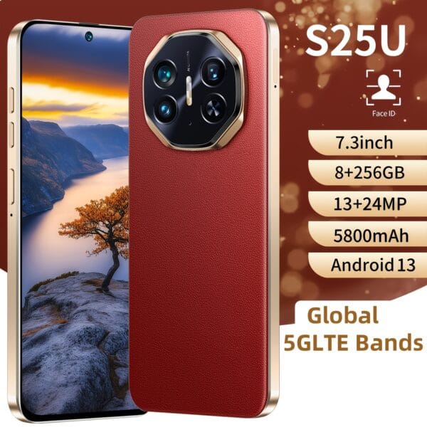 New Unlocked Dual SIM 5G Smartphone, 7.3-inch HD Screen, 8GB+256GB Storage, Android 13 System, 5800mAh Large Battery, Face Recognition Unlock, Premium Quality Appearance, Stylish and Novel Design