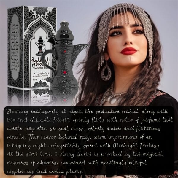 Luxury Arabian Perfume Oil Travel Size - Alcohol-Free Long-Lasting Middle Eastern Fragrance with Floral, Vanilla, amber notes - Elegant Arabian Bottle for Women & Men, Gifts, Dates, Special Events - 3ml/0.1fl.oz Luxury Perfume, Romantic Occasions, Intricate Patterns, Delicate Craftsmanship, Gift Seekers