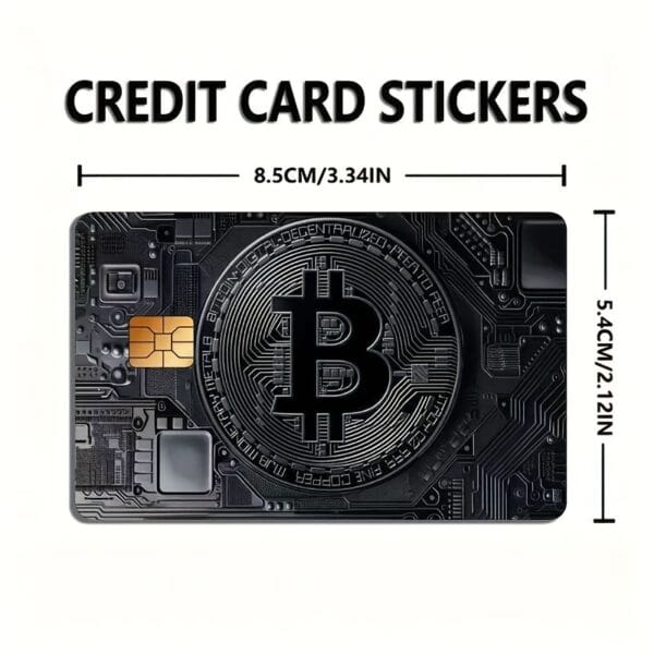 1pc Dark Night Black Bitcoin Credit Card Sticker, Single-Sided Bank Card Skin Protection Decorative Sticker, Suitable for EBT, Transportation, Keys, Credit Cards, Debit Cards, Protect Bank Cards, Etc. - Universal for Four Seasons