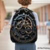 1pc Steampunk Clock Backpack - Adjustable Shoulder Straps, 2D Flat Printing, Mechanical Design, Perfect for Teens & Adults, Casual Outing Gear, Everyday Backpack | Vintage Backpack | Durable Backpack