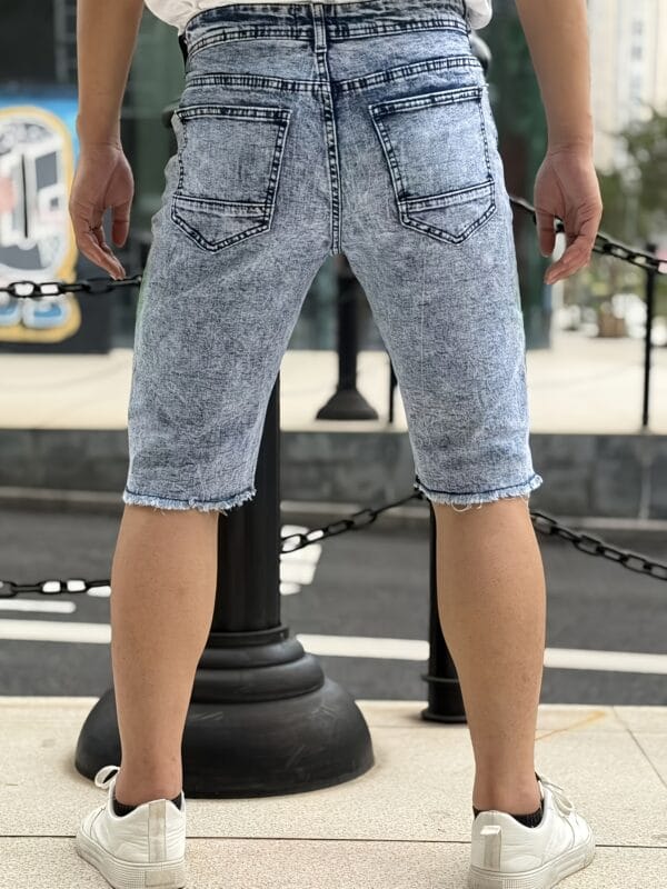 product-fancy-46156471-fa73-427d-9674-c26785eda3b9 Men'S Trendy Print Slim-Fit Faux Denim Shorts - Versatile Gradient Straight-Leg Casual Pants for Casual Attire