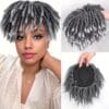 Short Crochet Wigs Synthetic Clips in Hair Toupee Extensions Afro Synthetic Braided Half Wig Dreadlock Hairpieces for Men Women Boy Male Father'S Day