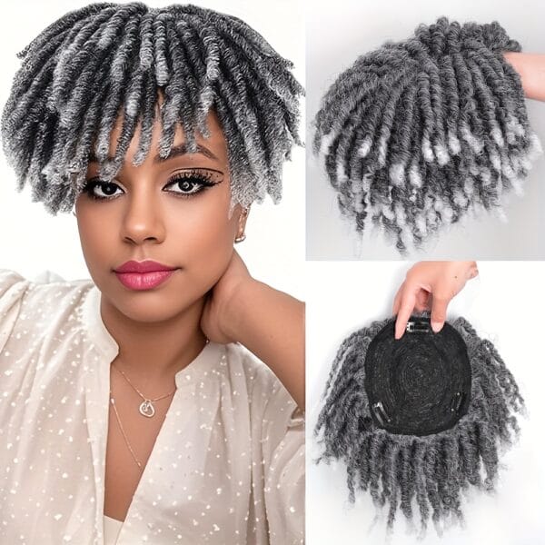 Short Crochet Wigs Synthetic Clips in Hair Toupee Extensions Afro Synthetic Braided Half Wig Dreadlock Hairpieces for Men Women Boy Male Father'S Day