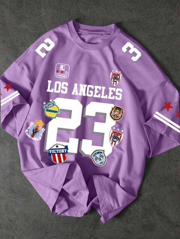 Men's Los Angeles Graphic T-Shirt with Number 23 - Dark Green Streetwear Tee, Quick-Dry Breathable Fabric for Sports, Casual Outfits - Machine Washable Urban Fashion Top, Sports Apparel, Emblem Decorated Shirt, Durable Sportswear