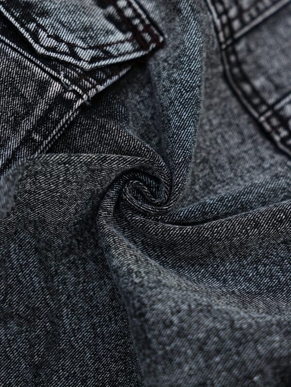 Men's Non-Stretch Jeans Shorts - Multiple Utility Pockets, Straight-Leg Non-Stretchy Fit, Machine Washable Everyday Casual Streetwear Shorts in Classic Black/Gray for Urban Outfits, Relaxed Outfit, Knee Length Design, Durable Fabric, Versatile Clothing, Minimalist Fashion, Sturdy Construction, Young Adults