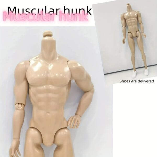 product-fancy-4b21f21e-a59d-46ed-af9b-378d1550ff94 1pc Human Body Model Doll Accessory - Muscular Man. He Has a Clear And Full Chest Muscle Outline, Showcasing The Beauty of Male Strength. The Plain Body Is 31Cm Tall And Available in Three Colors. It Can Be Used As a Figure, Doll, Or Decorative Item; a Birthday Gift Or Present, Doll Shoes