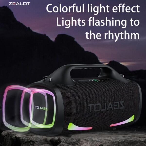 ZEALOT S79 Wireless Speakers, Outdoor Portable Subwoofer Speaker, IPX 5, Wireless Speaker, Dual Pairing, Long Battery Life, 36Hours Playtime Loud Stereo, Booming Bass. Charging Cable, Connect with Mobile Phone/Tablet/TV. for Home, Car, Outdoor, Camping, PartyBox.