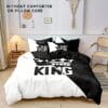 3pcs Soft & Breathable Polyester Duvet Cover Set - King & Crown Print, Includes 1 Duvet Cover and 2 Pillowcases, Perfect for Bedroom & Guest Room, Machine Washable