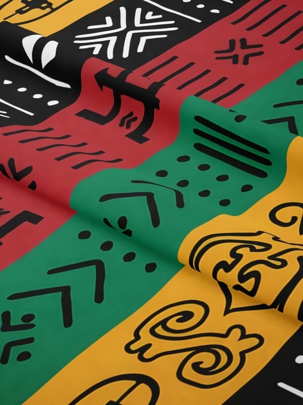 Men'S Bohemian Print Short Sleeve Shirt - Vibrant 3D Digital Print with Geometric & Floral Patterns, Black Collar & Button Details, Casual Style for Casual Attire, Bohemian Style Shirt