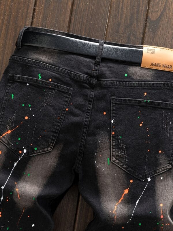 All Seasons Fashionable Street Fashionable Jeans, Men's Blend Casual Street Style Stretch Jeans Pants