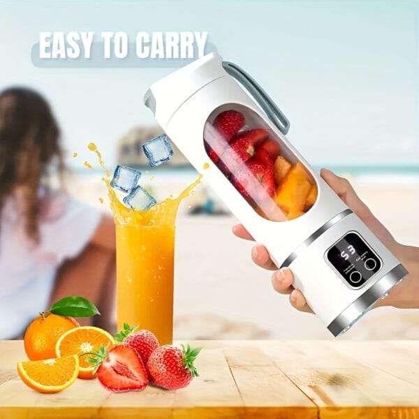 Portable USB-Rechargeable Blender & Juicer - 10.14oz to 16.91oz Capacity, Easy-Clean Food-Grade ABS, 18650 Lithium Battery, Perfect for Fruit, Vegetable, and Smoothie Drinks, Smoothie Maker, Sleek Appliance, Durable Construction