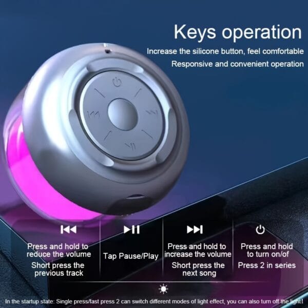 SHOWSONG Portable Wireless Speaker - 5W High-Power TWS Outdoor Stereo with RGB Lighting, Dual Pairing, Long-Lasting Rechargeable Polymer Battery, 6 Hours Playtime, USB-C Charging, Bass Boost, for Smartphones/Tablets/TVs, Perfect for Home, Car, and Camping, Car Audio System | Portable Speaker | Wireless Speaker