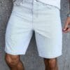 Men's Light Blue Jeans - Non-Stretch Straight-Leg Casual Shorts, Machine Washable Everyday Pants for Office, Outings & Social Events - Classic Denim Shorts for Men, Office Attire, Timeless Design, Quality Stitching, Summer Wardrobe