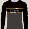 product-fancy-58d07404-cc8e-41b9-a2ba-a9190f4fa65d Men'S Long Sleeve T-Shirt - Black to Brown Ombre with CALVIN Lettering, Stretch Comfort Fit for Everyday & Formal Wear, Spring/Fall Essential - CALVIN Apparel, Spring Fall Top, Modern Casual Tee, Smooth Texture Shirt