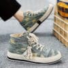 Men's Vintage Retro High Top Skateboard Shoes, Comfy Non Slip Casual Lace Up Canvas Sneakers For Men's Outdoor Activities