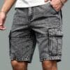 Men'S Classic Straight-Leg Faux Denim Shorts - Non-Stretch Faux Denim, Functional Pocket, Everyday Casual & Formal Outfits - Timeless Straight Leg Fit for Faux Denim-Wearing Months - Sizes S-2XL (Men'S Pants), Shorts Faux Denim, Versatile Clothing, Durable Fabric