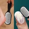 Professional Heavy-Duty Stainless Steel Foot File - Heavy-Grit Nail Scrubber & Remover with Anti-Splash Design, Rust-Resistant Pedicure Tool for Home, Salon, Spa - No Battery Needed, Easy to Clean, Pedicure Tools for Feet, Sleek Design, Longlasting Material, Salon Professionals
