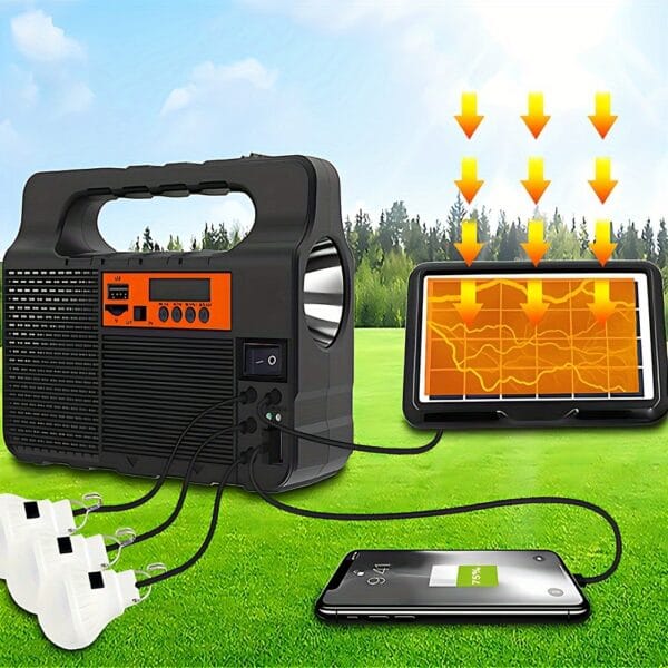 product-fancy-5b583279-05e2-4af9-af53-a7470fff6d5d 1 Solar Light Outdoor Searchlight Energy Storage Power Generation System LED Light Panel Portable Power Supply Outdoor Camping Light Travel Emergency Hunting Fishing Light Mobile Phone Charging Station