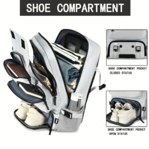 ENOSHI Men'S 43.94cm Laptop Backpack - Large Capacity Convertible Shoulder Bag with Shoe Compartment, Durable Business Travel Backpack for Work & Travel, Laptop Storage, Sleek Design, Sturdy Construction, College Students