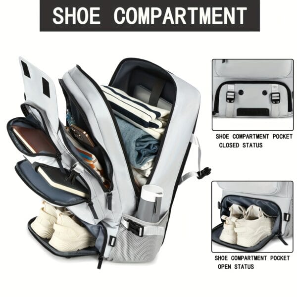 ENOSHI Men'S 43.94cm Laptop Backpack - Large Capacity Convertible Shoulder Bag with Shoe Compartment, Durable Business Travel Backpack for Work & Travel, Laptop Storage, Sleek Design, Sturdy Construction, College Students